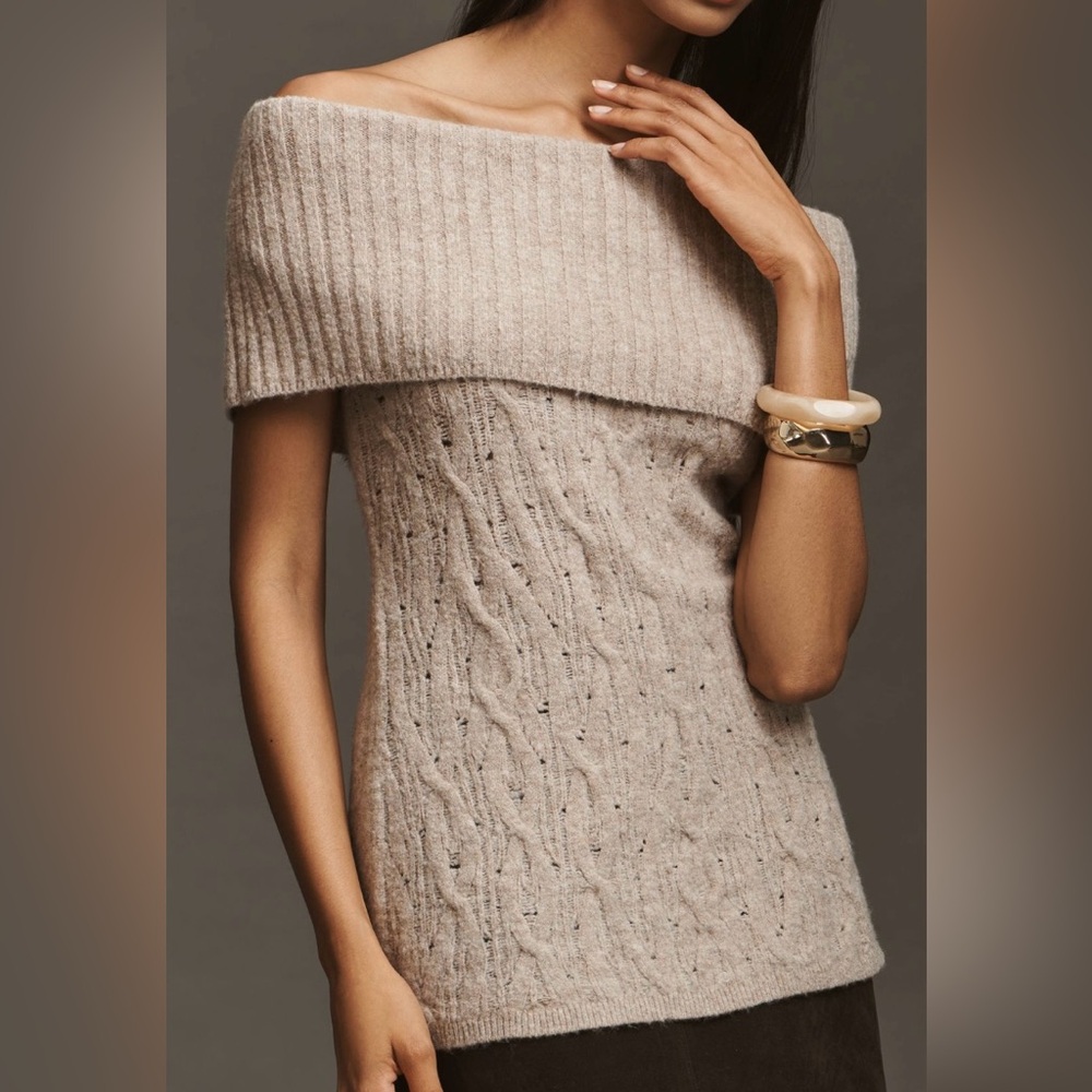 Anthropologie Pilcro Wool-Blend Off-Shoulder Sweater Medium